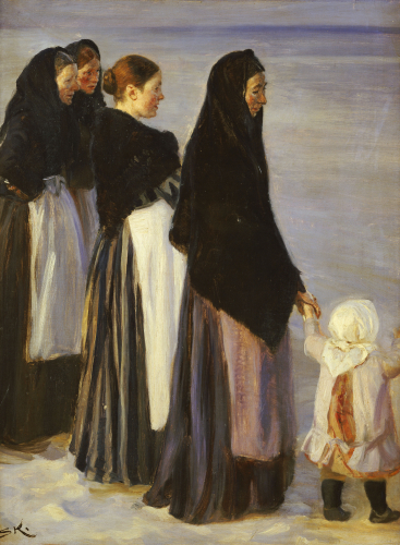 The Departure Of The Fishing Fleet Details - Peder Severin Kroyer Painting On Canvas